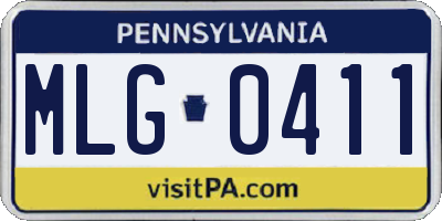 PA license plate MLG0411