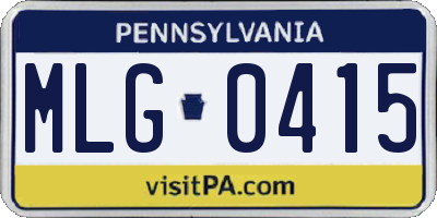 PA license plate MLG0415