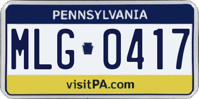 PA license plate MLG0417