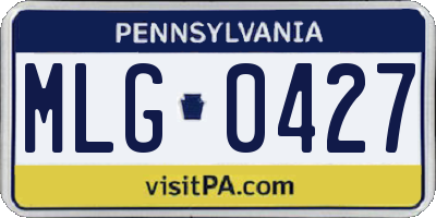PA license plate MLG0427