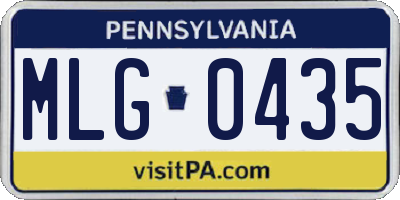 PA license plate MLG0435