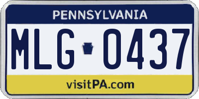 PA license plate MLG0437
