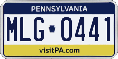 PA license plate MLG0441