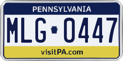 PA license plate MLG0447