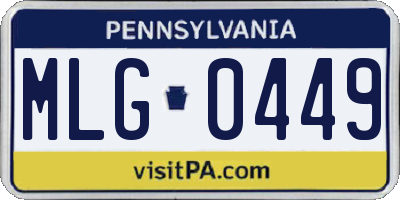 PA license plate MLG0449