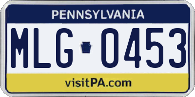PA license plate MLG0453