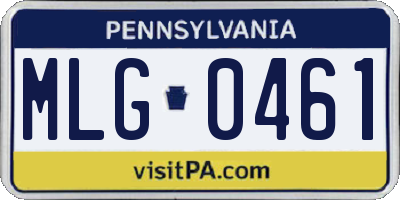 PA license plate MLG0461