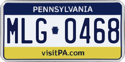 PA license plate MLG0468