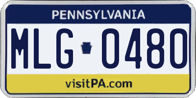 PA license plate MLG0480