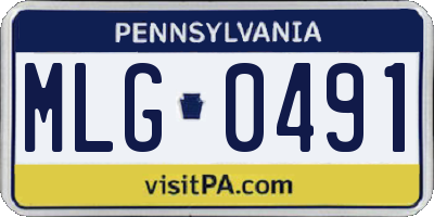 PA license plate MLG0491
