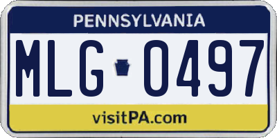 PA license plate MLG0497