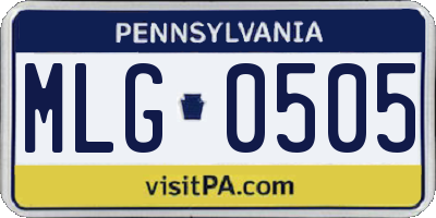 PA license plate MLG0505