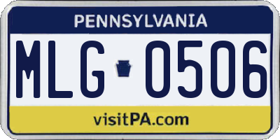 PA license plate MLG0506