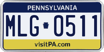 PA license plate MLG0511