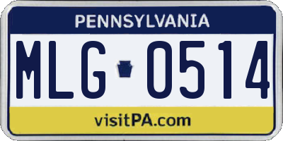PA license plate MLG0514