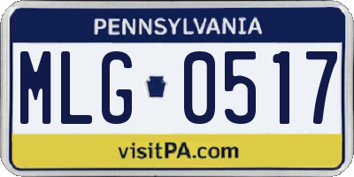 PA license plate MLG0517
