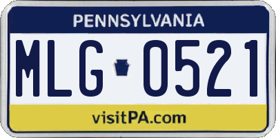 PA license plate MLG0521