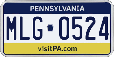 PA license plate MLG0524