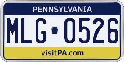 PA license plate MLG0526