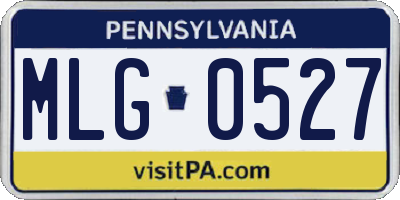 PA license plate MLG0527