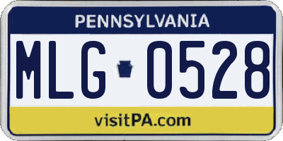 PA license plate MLG0528