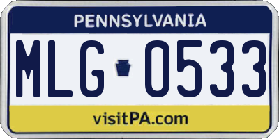 PA license plate MLG0533