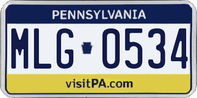PA license plate MLG0534