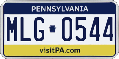 PA license plate MLG0544