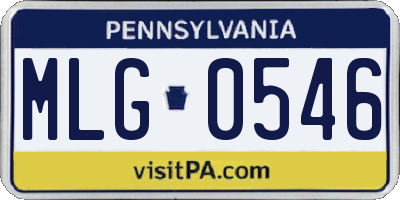 PA license plate MLG0546