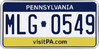 PA license plate MLG0549