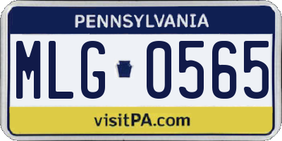 PA license plate MLG0565