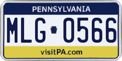 PA license plate MLG0566
