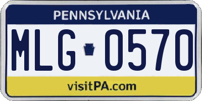 PA license plate MLG0570