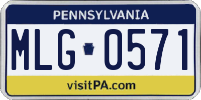 PA license plate MLG0571