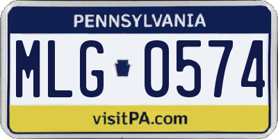 PA license plate MLG0574