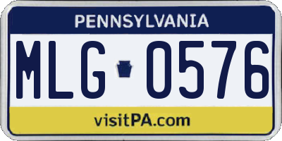 PA license plate MLG0576