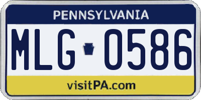 PA license plate MLG0586