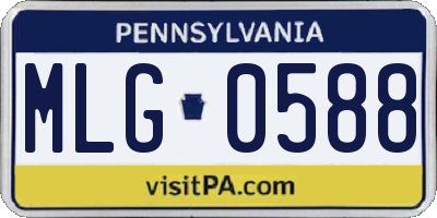 PA license plate MLG0588