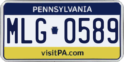 PA license plate MLG0589