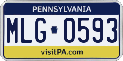 PA license plate MLG0593