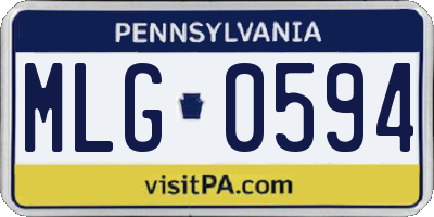 PA license plate MLG0594