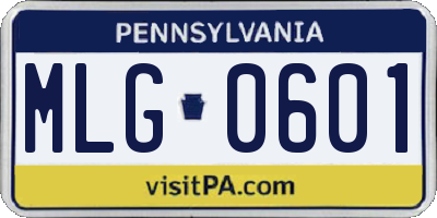 PA license plate MLG0601
