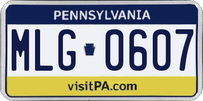 PA license plate MLG0607