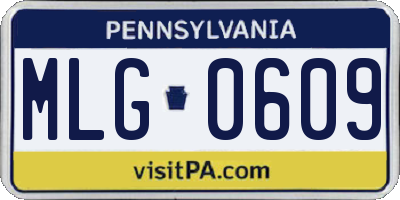 PA license plate MLG0609