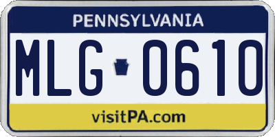 PA license plate MLG0610