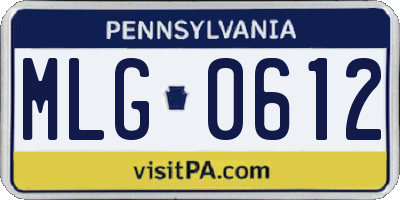 PA license plate MLG0612