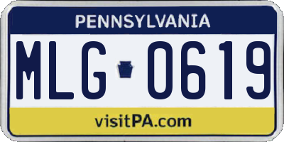 PA license plate MLG0619