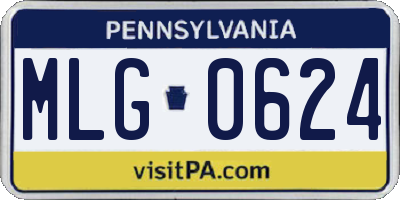 PA license plate MLG0624