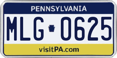 PA license plate MLG0625
