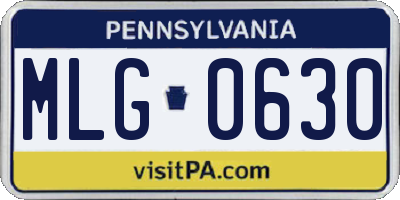 PA license plate MLG0630